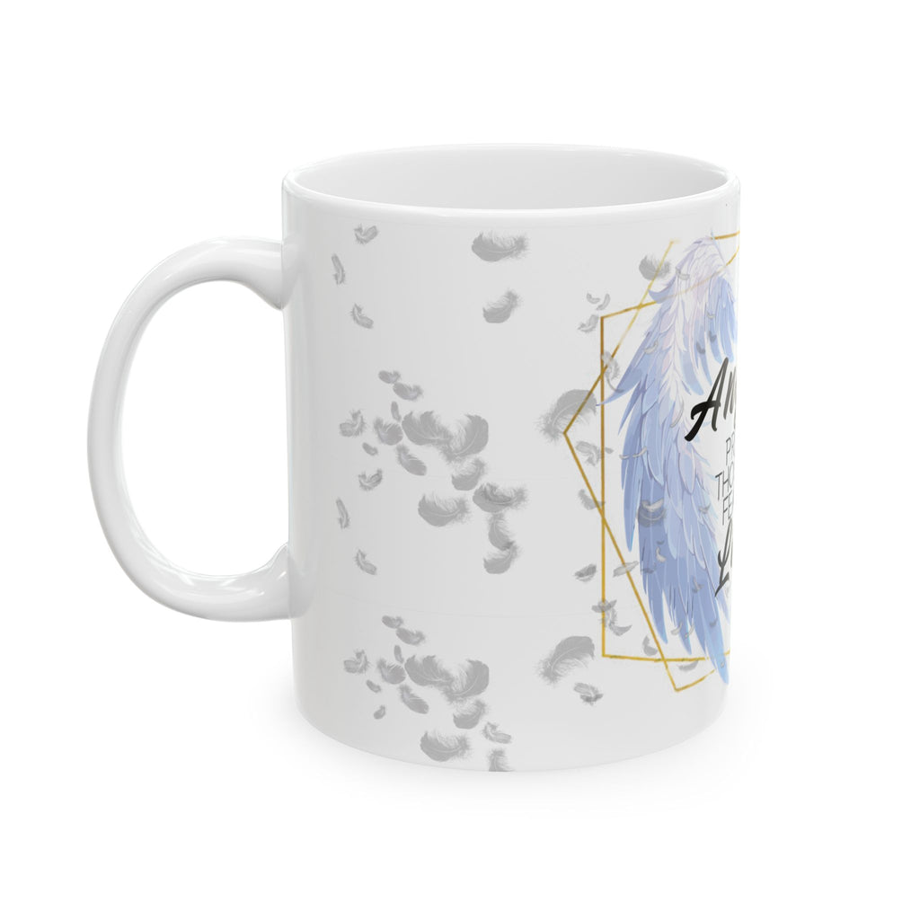 "Angels Protect Those Who Fear the Lord" Mug | Christian Angel Wings Ceramic