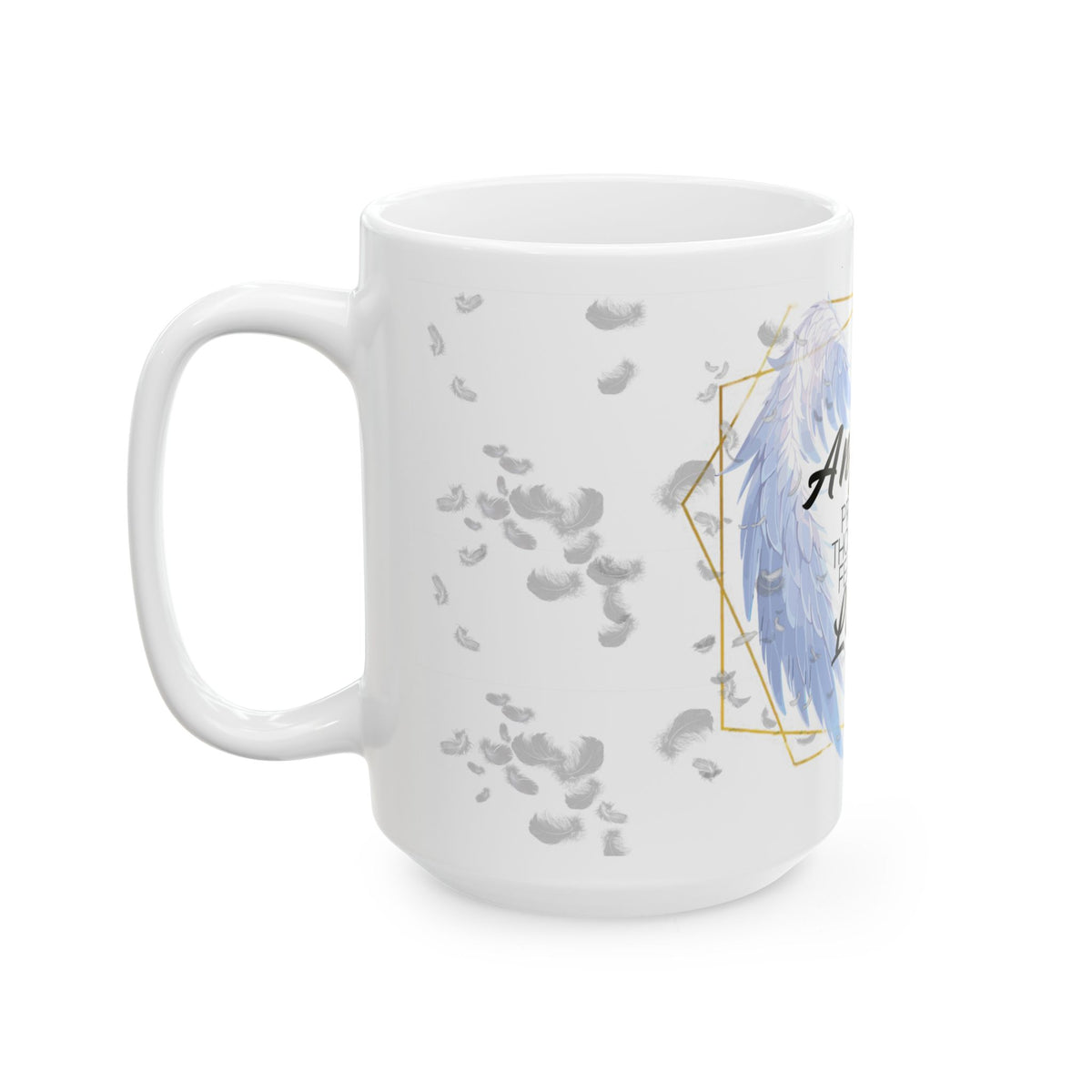 "Angels Protect Those Who Fear the Lord" Mug | Christian Angel Wings Ceramic