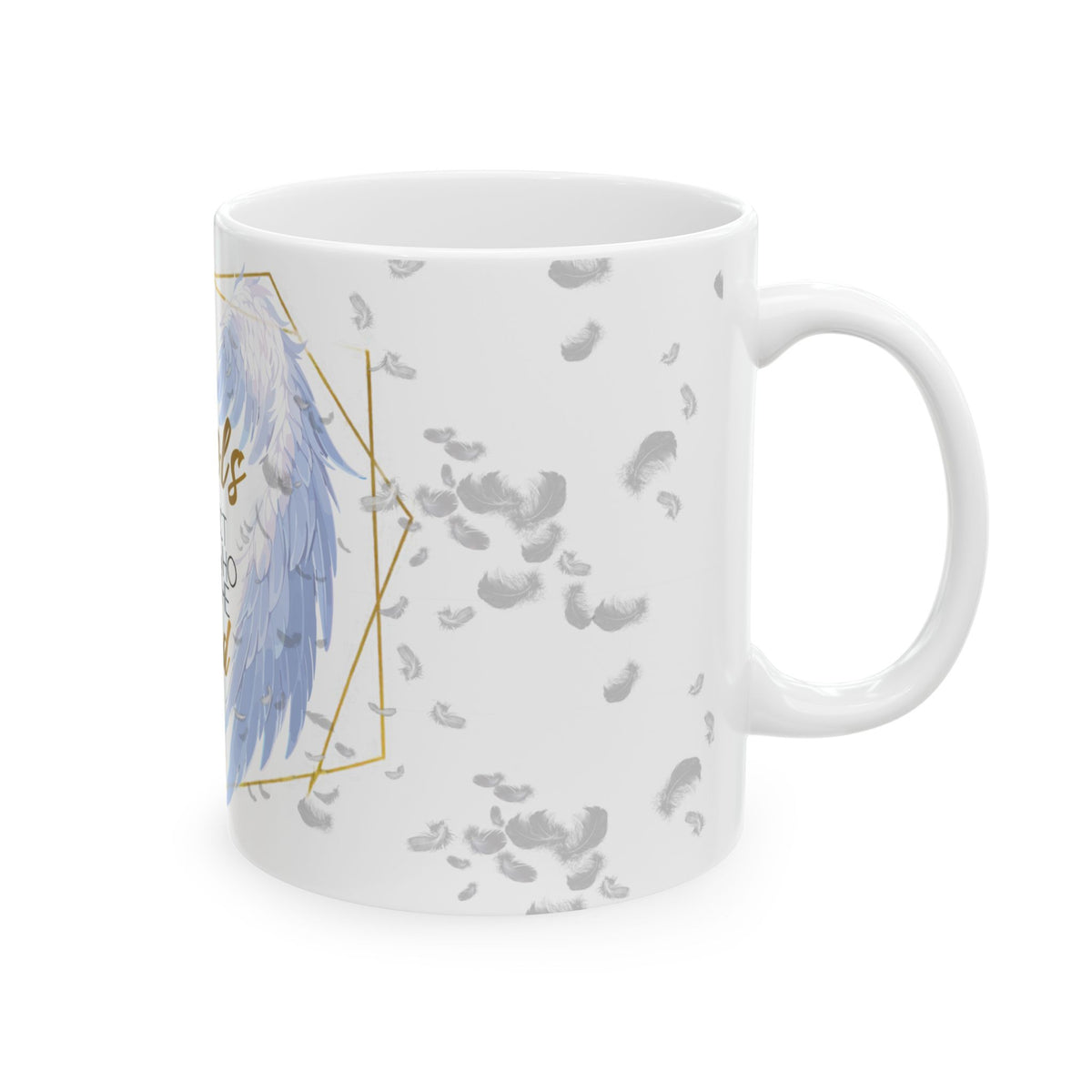 "Angels Protect Those Who Fear the Lord" Mug | Christian Angel Wings Ceramic