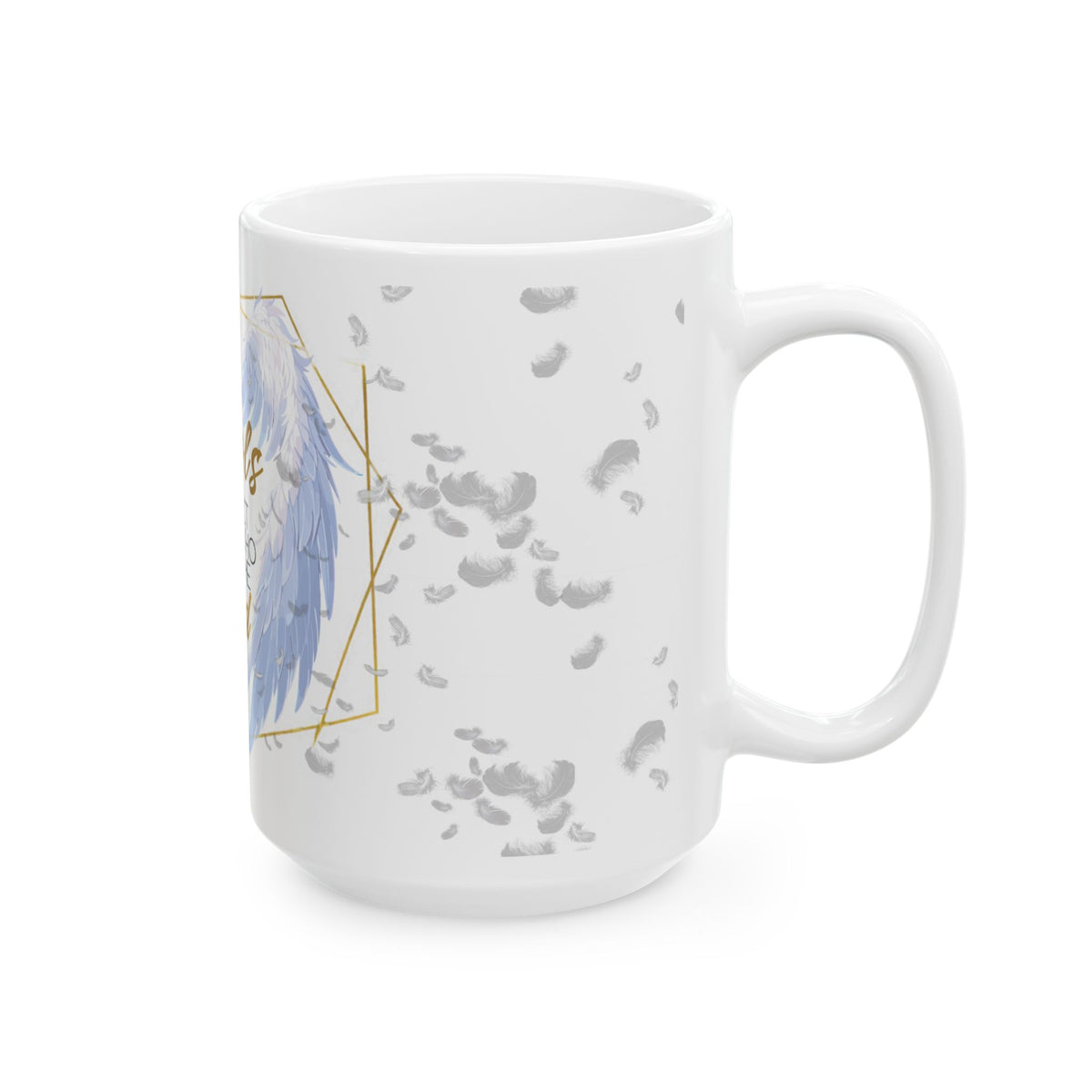 "Angels Protect Those Who Fear the Lord" Mug | Christian Angel Wings Ceramic