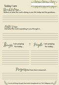 The Daily Quiet Time Prayer & Gratitude Journal Single Sheet (Instant Printable Download)